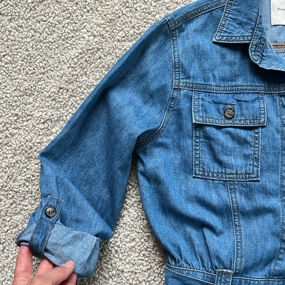 PILCRO Long Sleeve Belted Denim Jumpsuit Size XSP - Picture 13 of 14